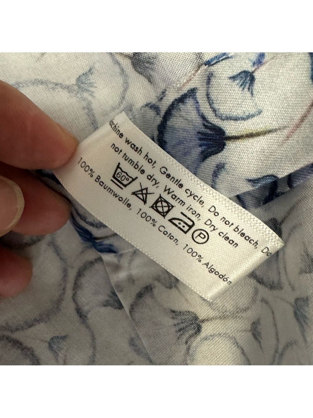 Eton White and Blue Swirl Pattern Shirt Buttondown shirt Size 3XL - Picture 6 of 9